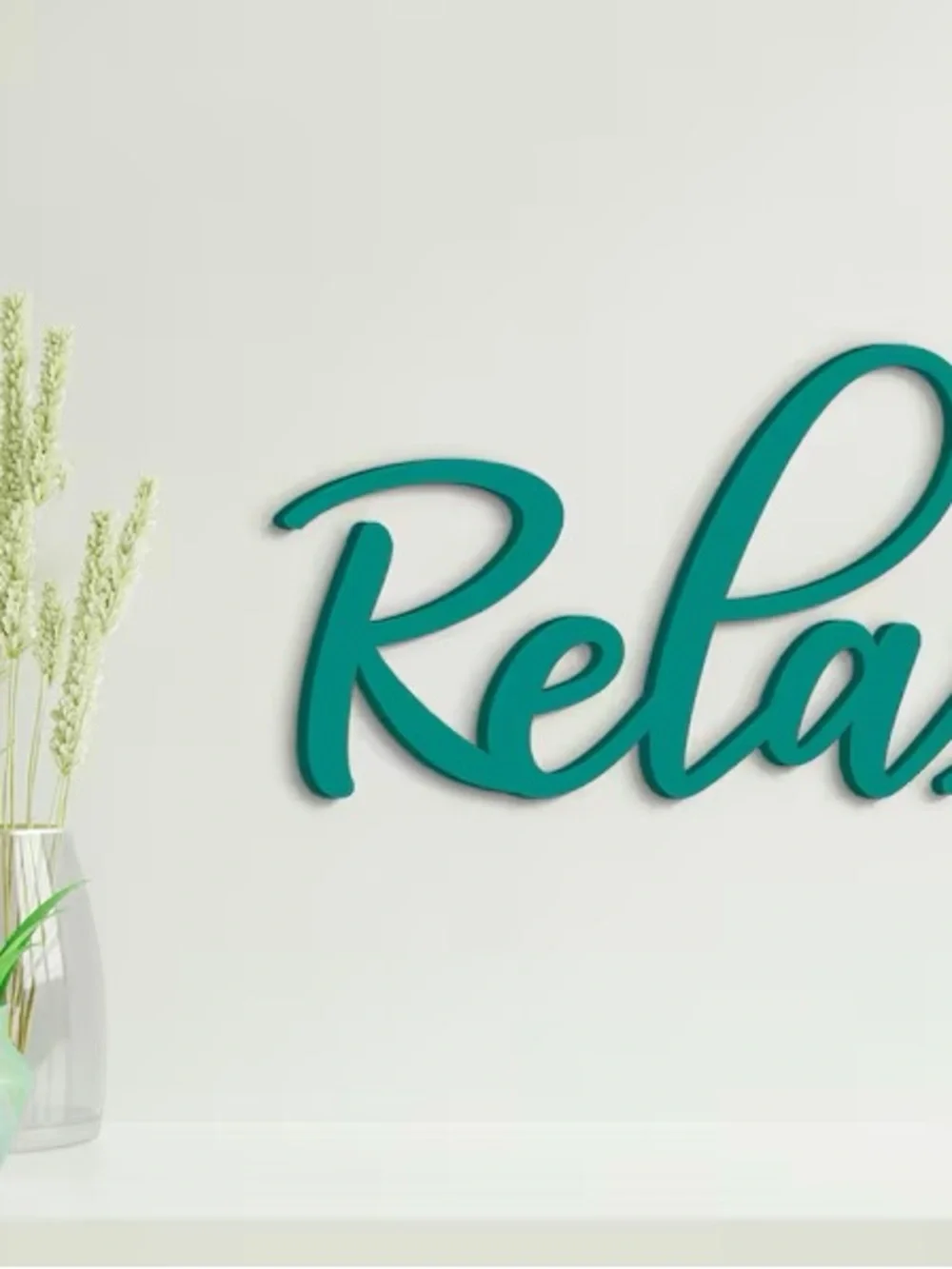 IKEA Turquoise Script 'Relax' Wood Wall decor